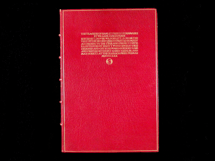 by Cranach Presse & Edward Gordon Craig, Fine Press/Artists' Book. Letterpress printed with woodcut illustrations. Edition of 300, 1929.